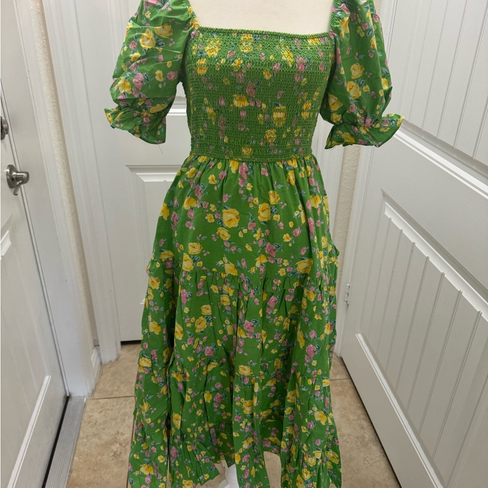 Green flower dress